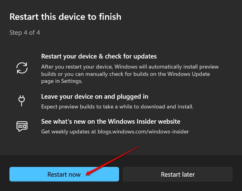 How to Create AI Images in Paint on Windows 11 7 restart Windows to access the Insider channel