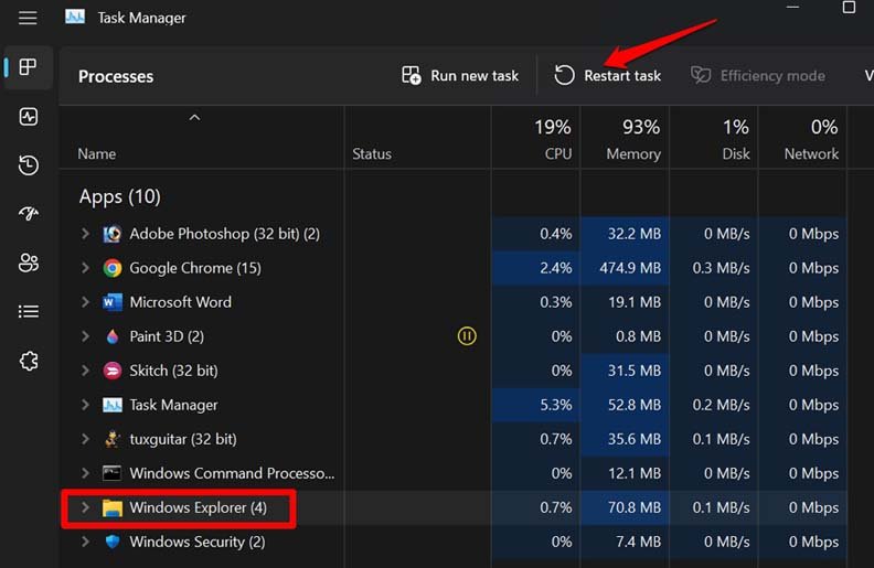 How to Fix Alt + Tab Shortcut Not Working on Windows 11? 17 restart task Windows explorer