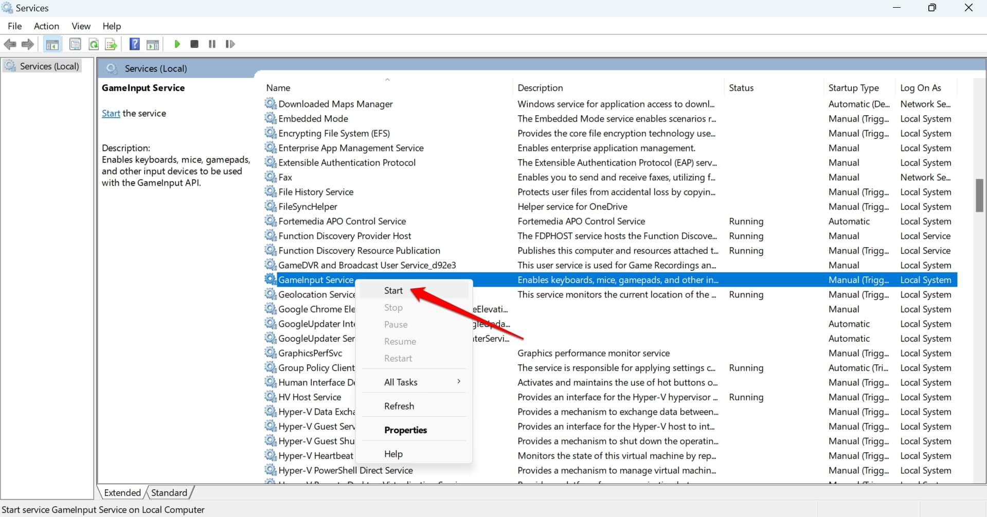 How to Fix Microsoft GameInput Service Not Working on Windows 11 4 restart the GameInput service on Windows 11