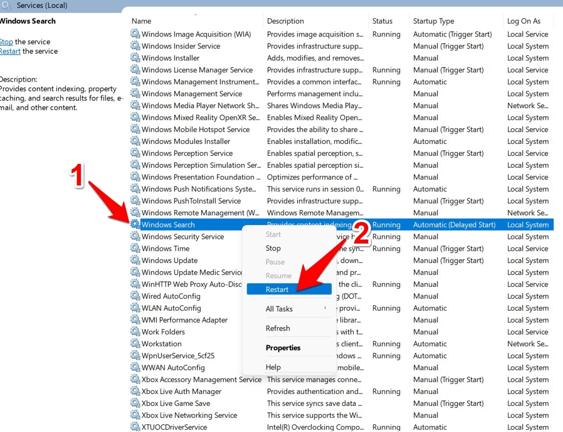 How to Fix Windows 11 Search High CPU Usage? 8 restart windows search service