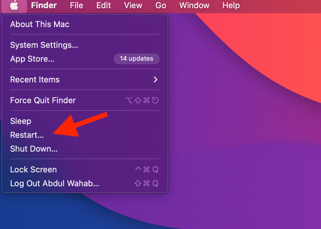 restart mac