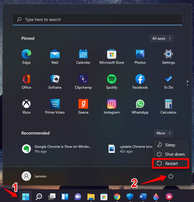 How To Safely Eject External Hard Drive On Windows 11? 2 restarting Windows 11