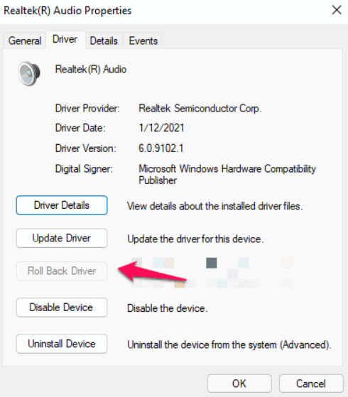 How to Fix Dolby Atmos Not Working in Windows 11? 14 Roll Back Audio Drivers