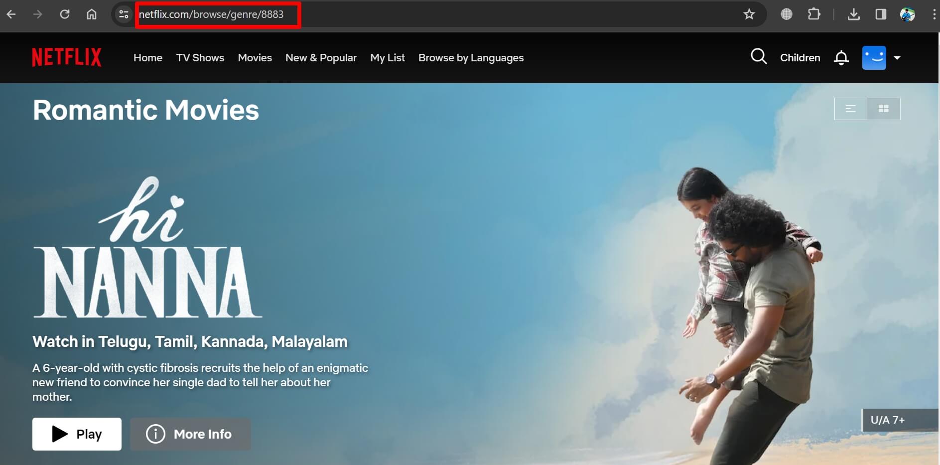 romantic movies on Netflix