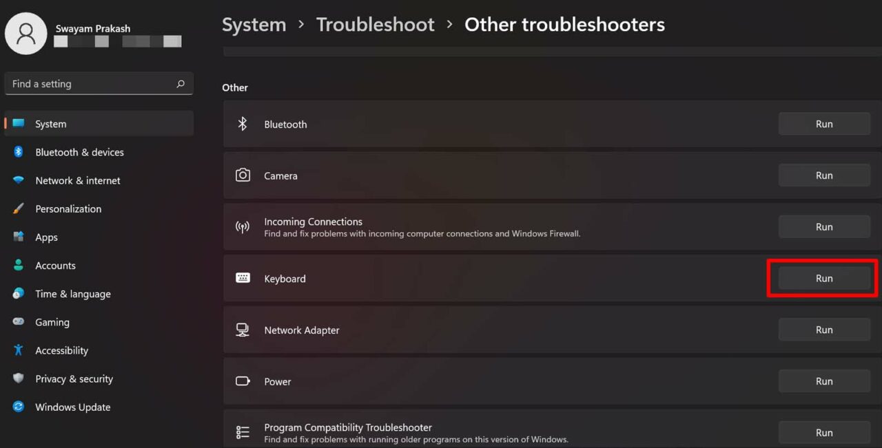 How to Fix Laptop Hotkeys Not Working on Windows 11 14 run keyboard troubleshooter