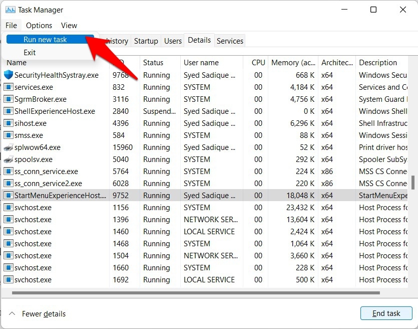 How to Fix ms-resource:Appname Error in Windows 11? 5 run new task via task manager