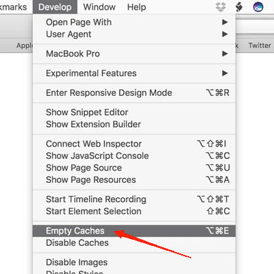 click on it and select Empty Caches