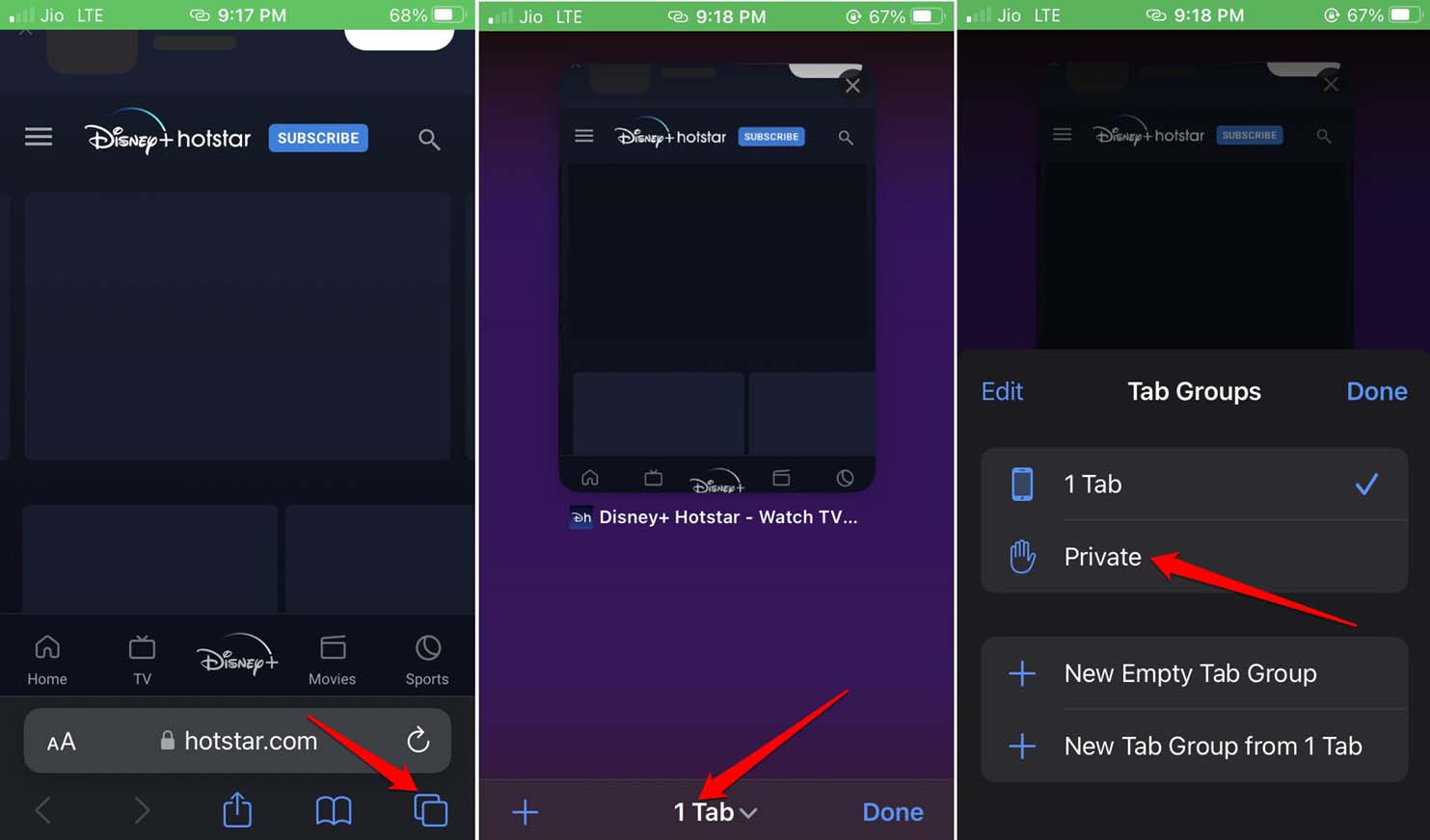 safari private mode 