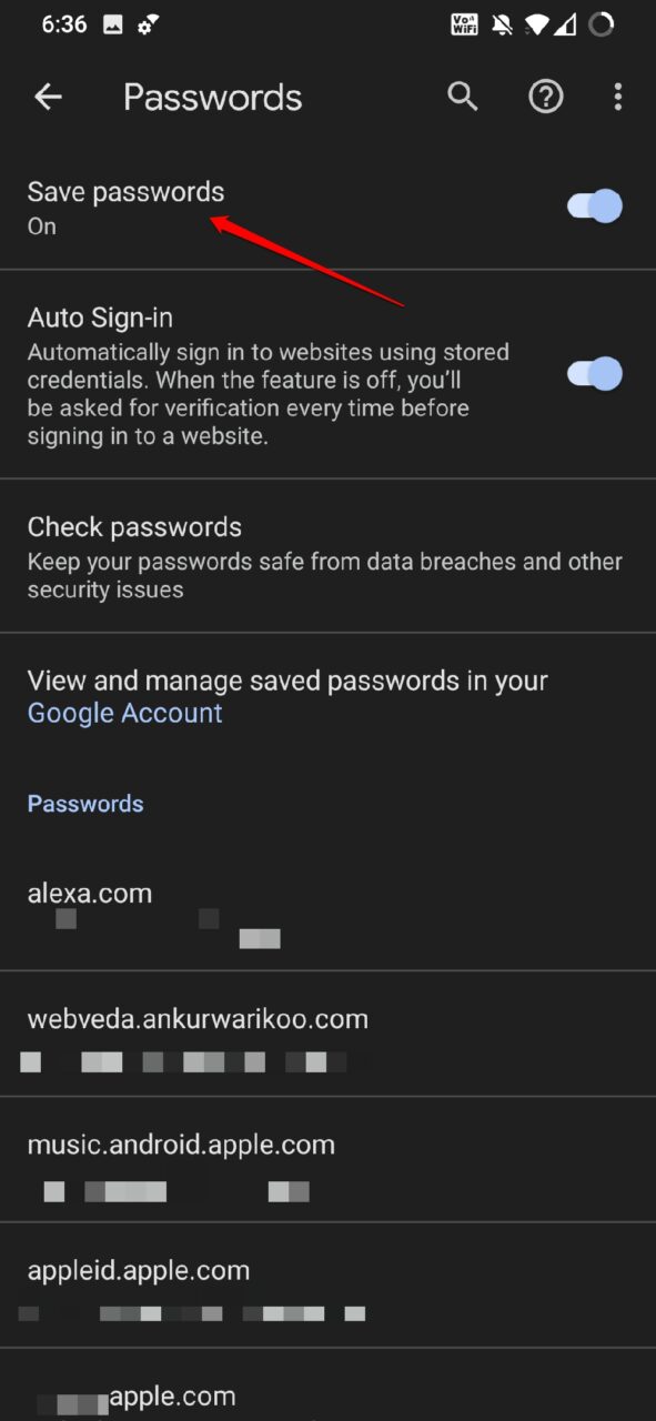 How to Fix Google Chrome Not Saving Passwords on PC? 6 save passwords enabled