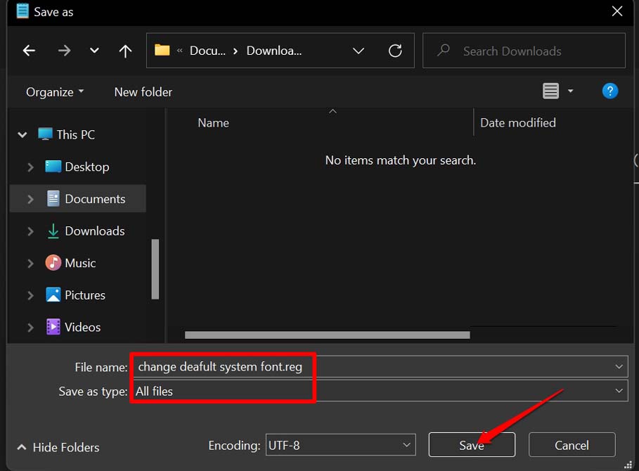 save registry file