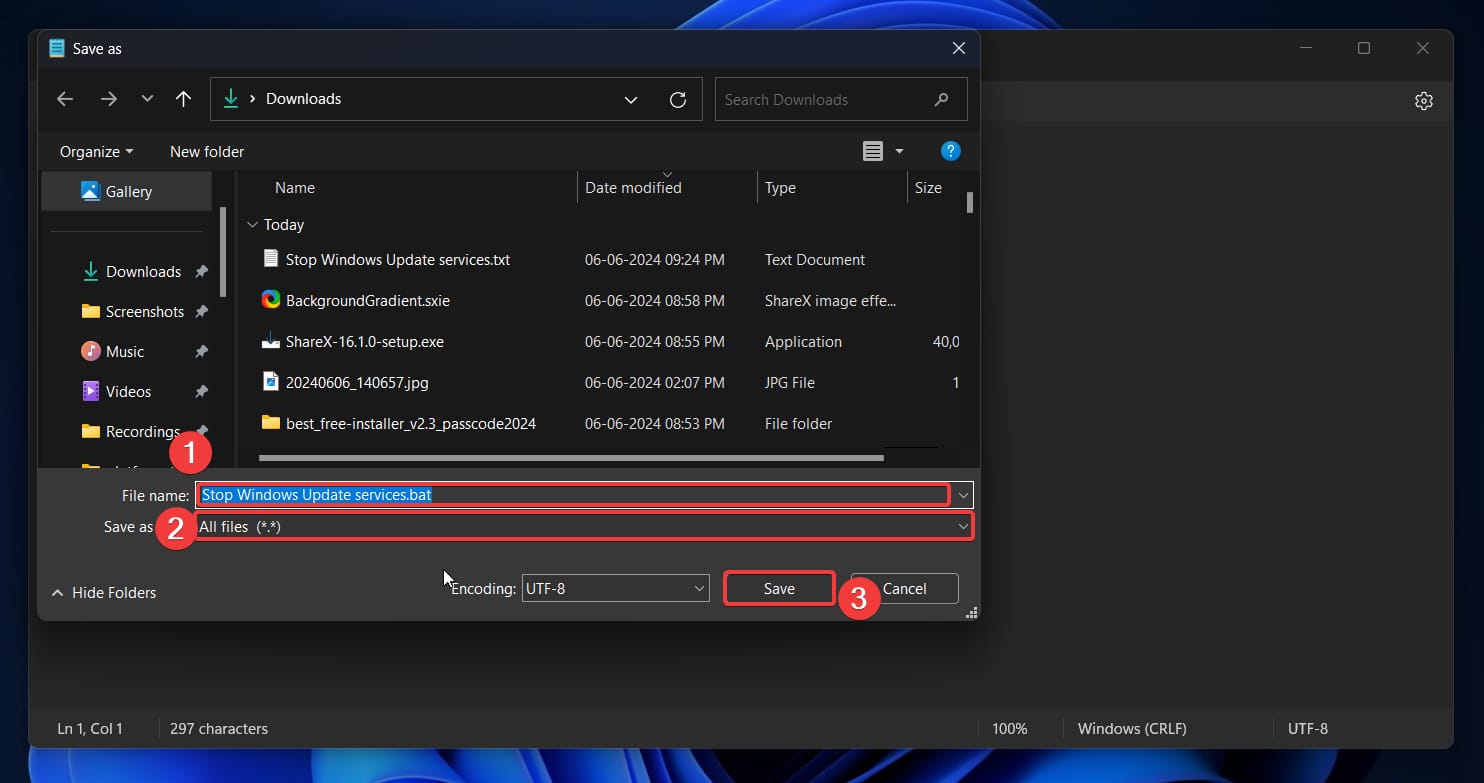 How to Clear Update Cache on Windows 11 17 save the bat file