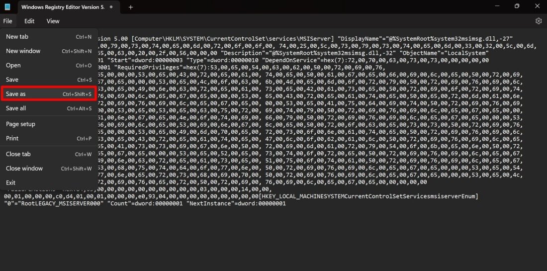 save the notepad file