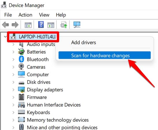 How to Fix Bluetooth Missing From Device Manager in Windows 11? 8 scan for hardware changes on pc