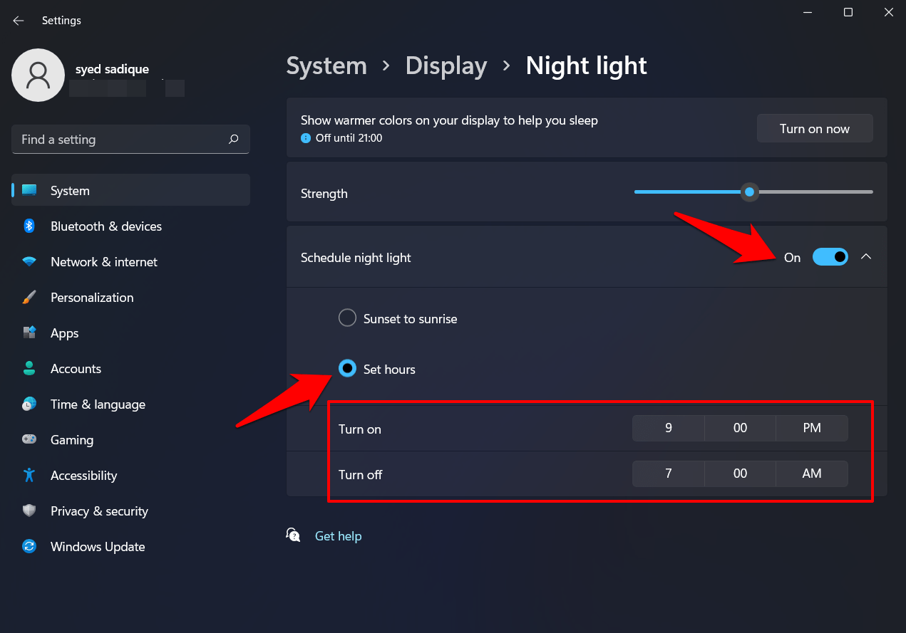 How to Fix Night Light Not Working in Windows 11? 3 schedule night light in windows 11