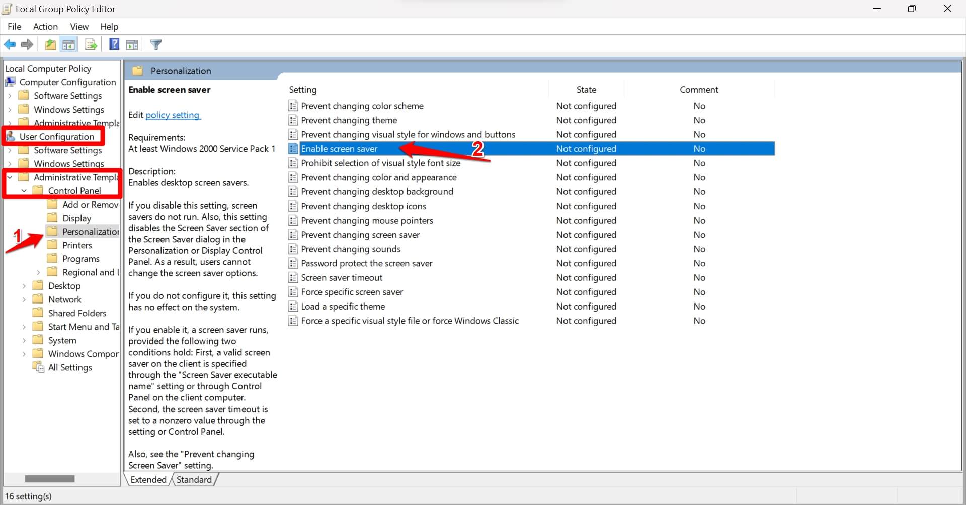 What to do if Lock Screen Timeout Not Working on Windows 11 7 screen saver settings group editor policy