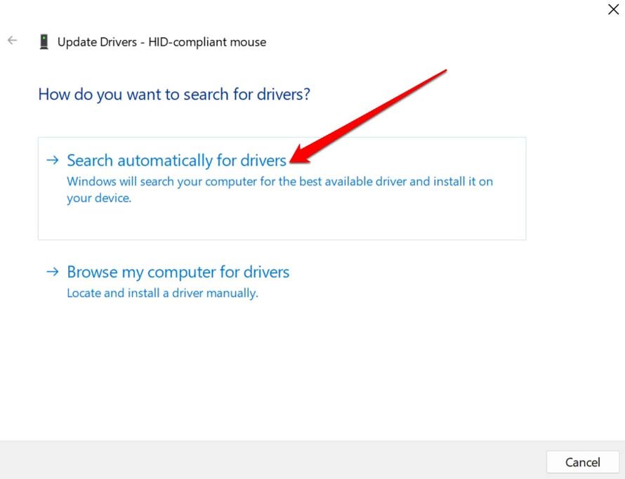 Mouse is Auto Scrolling in Windows 11: How to Fix? 4 search automatically for Mouse drivers