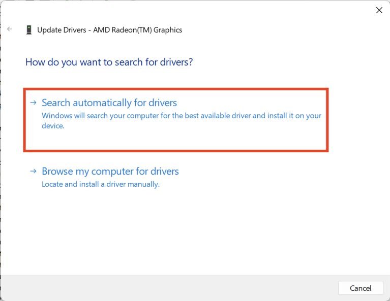 search automatically for drivers
