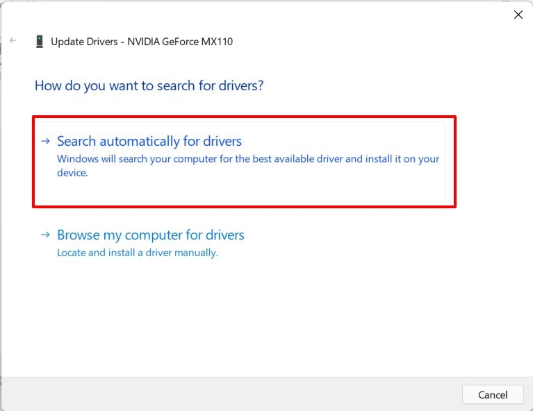 How to Fix Night Light Not Working in Windows 11? 5 search automatically for graphics drivers windows 11