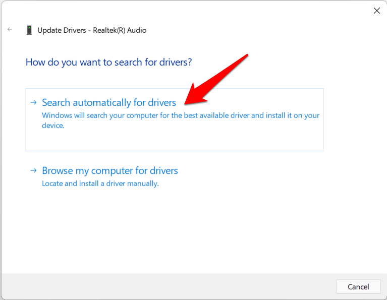 5+ Ways to Fix the Audio Issues in Windows 11 13 search automatically for realtek audio drivers windows 11