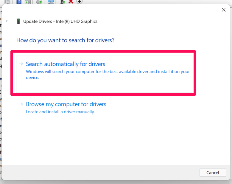 Fix: Video Memory Management Internal Error in Windows 11 7 Search Automatically for Drivers