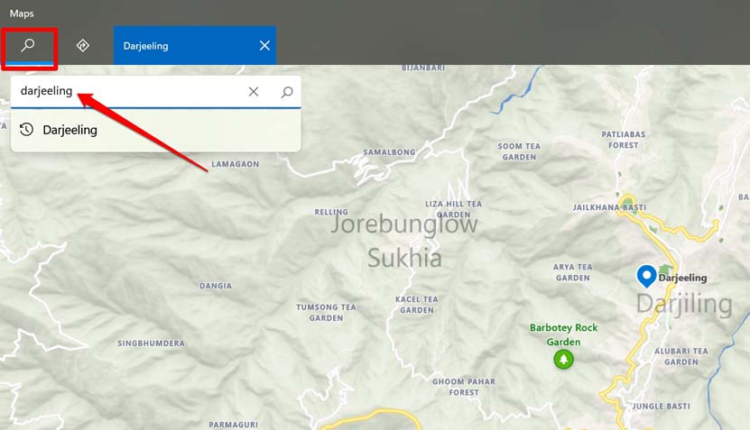 How to Use Offline Maps on Windows 11? 8 search for location