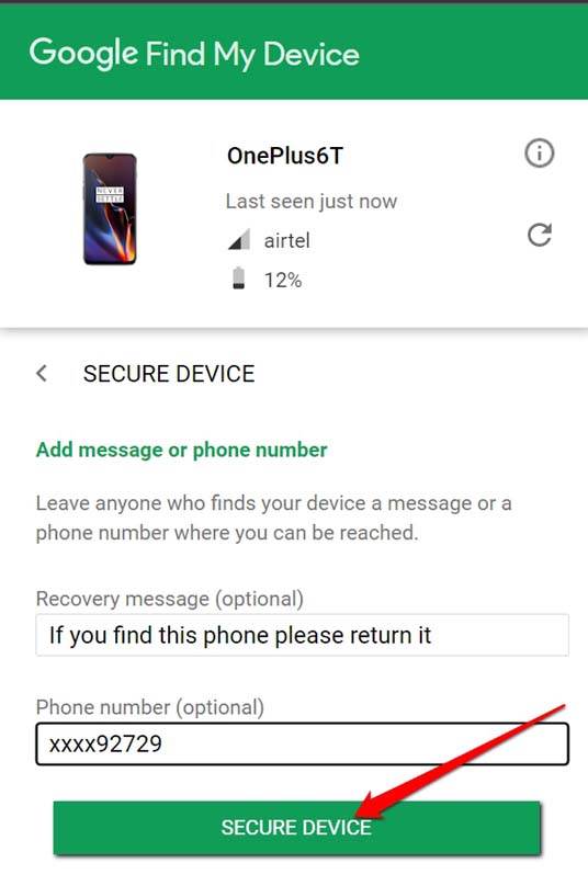 How to Track and Find a Lost Android Phone? 7 secure device message