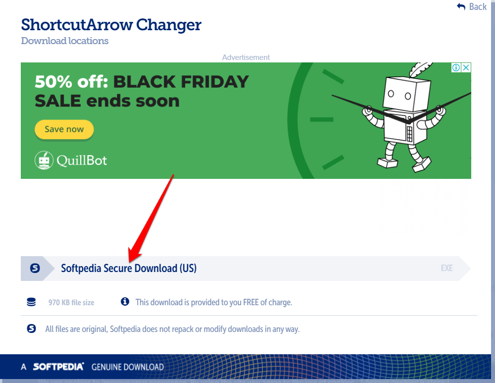 How to Remove Shortcut Arrows in Windows 11 7 select the Softpedia Secure Download (US) option.