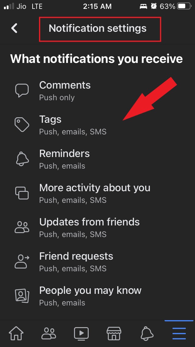 How to Fix Facebook Notifications Not Showing on iPhone 11 select any notification setting