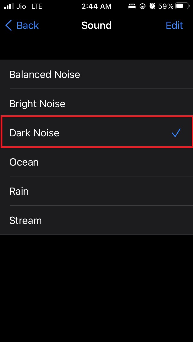 select default background sound