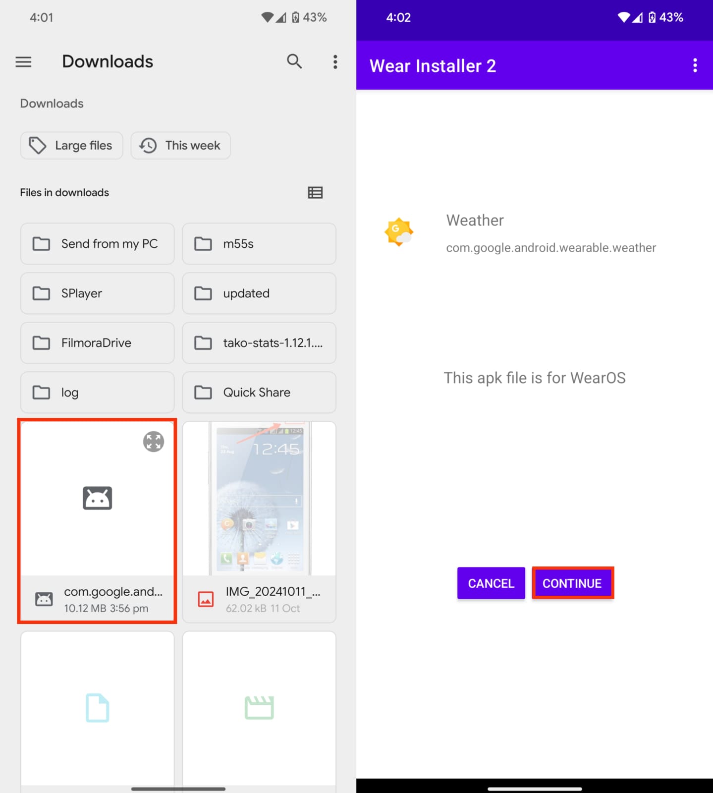 How to Sideload APK on WearOS Watch: Samsung, OnePlus, Google 8 select file and install