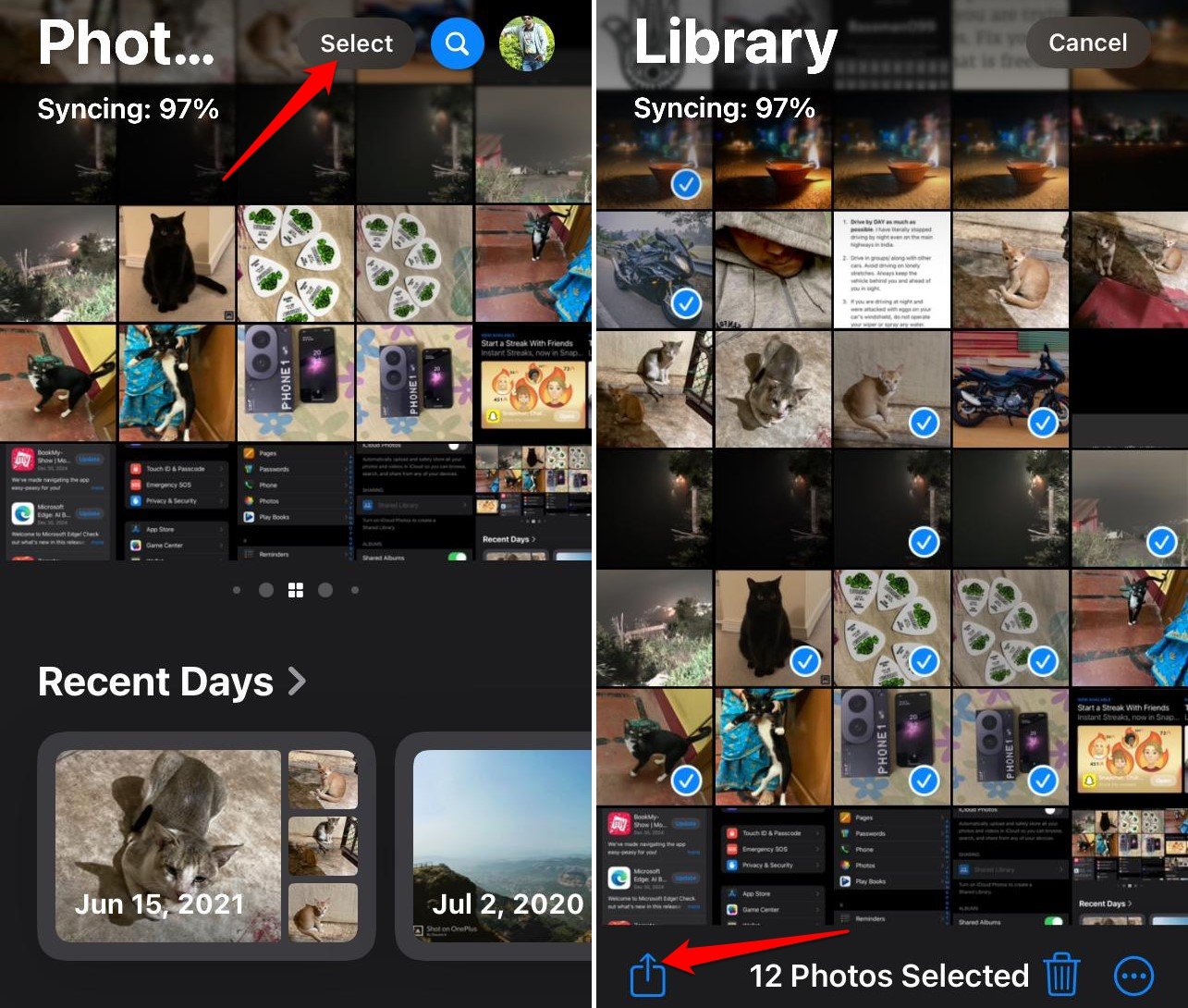 How to Backup Only Selected Photos to iCloud on iPhone 4 select photos to add in shared album