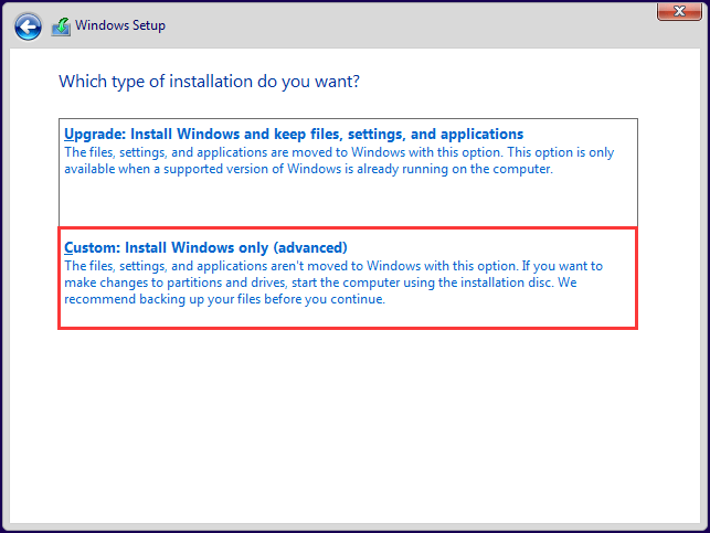 How to Fix Boot Error 0xc0000098 in Windows 10? 18 select the Custom Install Windows only