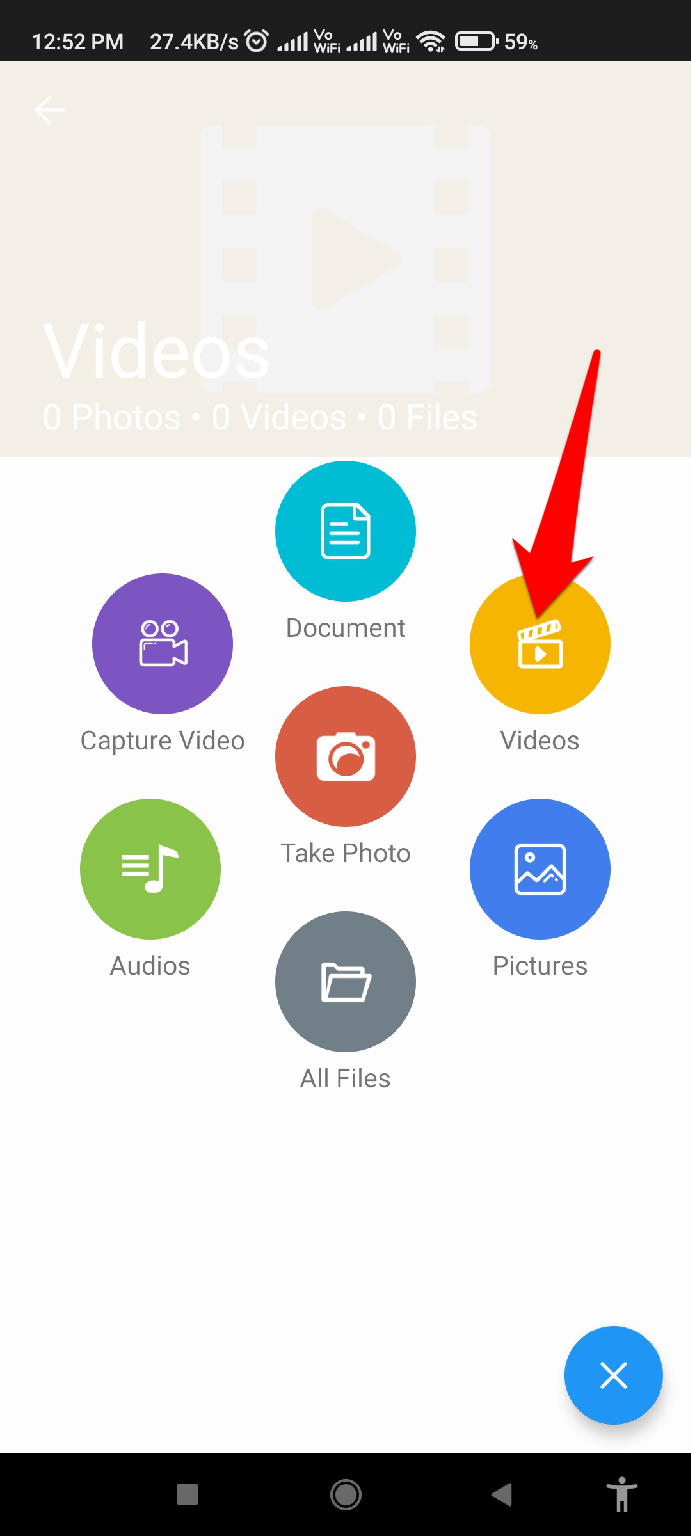 tap on the videos