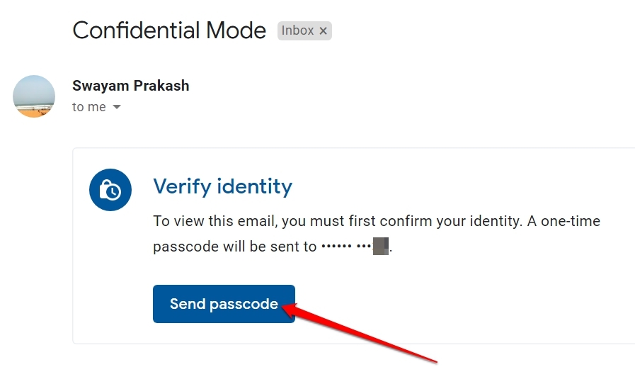 How to Send Confidential Email in Gmail? 7 send passcode to recipient