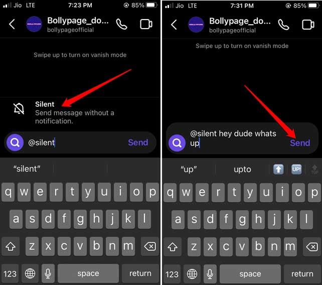 How to Send Silent and Disappearing Messages on Instagram? 3 send silent messages on Instagram