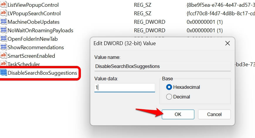 I was using Windows 11 wrong and these 10 default settings were the problem 9 set DisableSearchBoxSuggestions value as 1