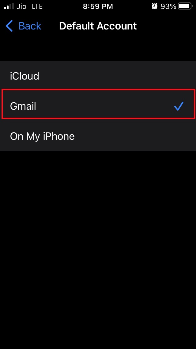 How to Fix Google Contacts Not Syncing with iPhone 25 set Gmail as default account