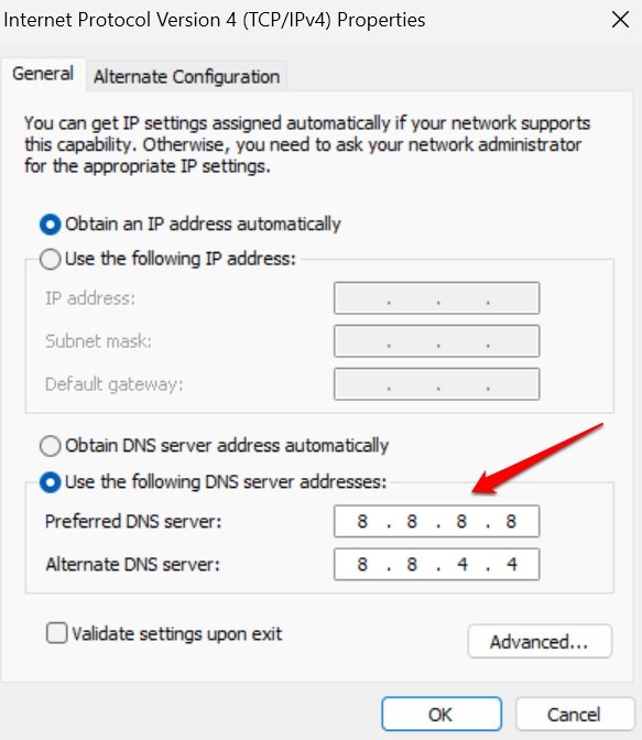 Steam Error Code 107: Top 6 Ways to Fix! 16 set Google DNS
