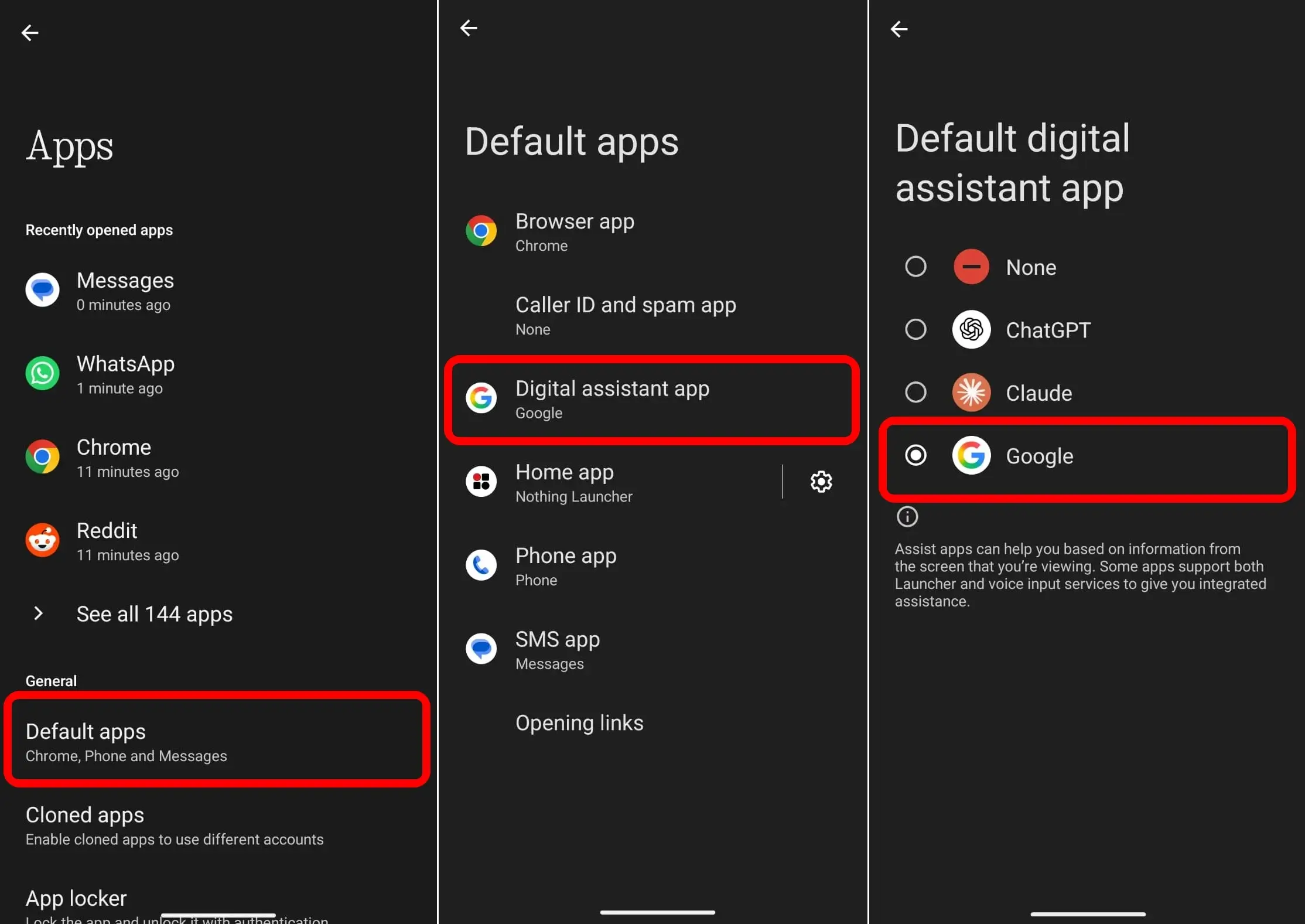 I Disabled These AI Features on My Android Phone After One Week 3 set Google as the default digital assistant on Android