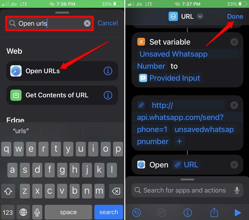 How to Send WhatsApp Message Without Adding Number on iPhone and Android? 10 set action to open the URL