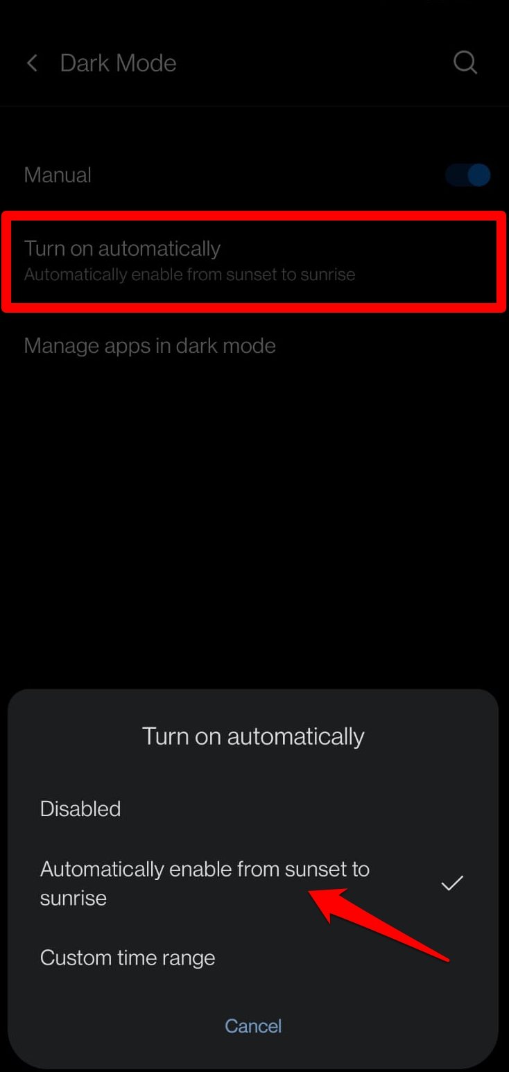 How to Fix Dark Mode Not Working in Google Maps 10 set automatic dark mode on Android OS