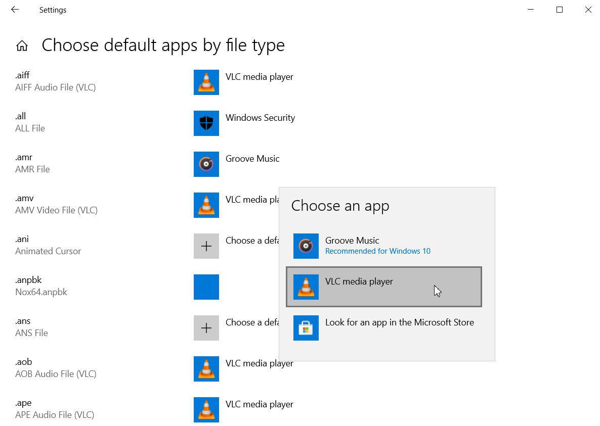 set default app for file extensions in windows 11