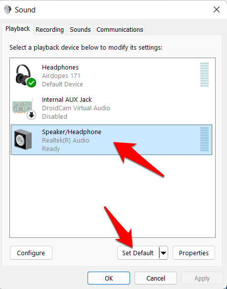 5+ Ways to Fix the Audio Issues in Windows 11 4 set default audio output windows 11