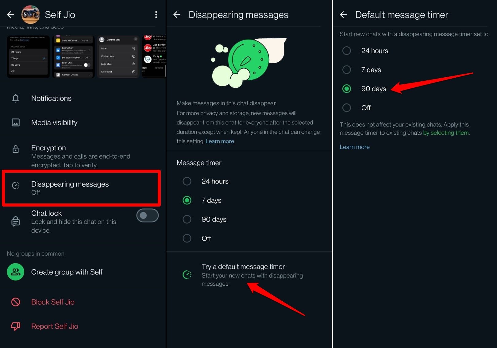 How to Auto Delete WhatsApp Messages 5 set default message timer on WhatsApp