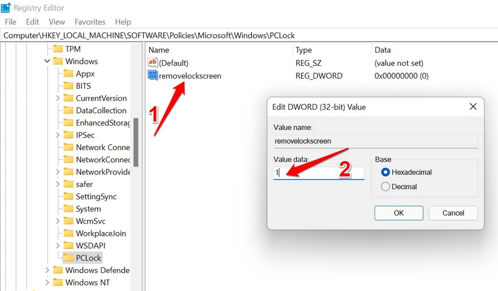 How to Turn OFF the Lock Screen in Windows 11? 5 set dword value data