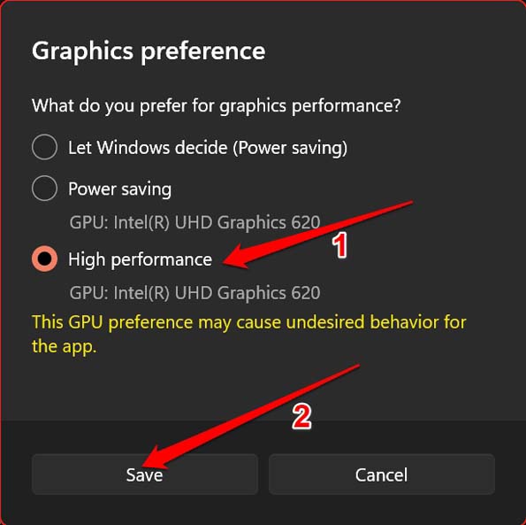 How to Fix Blurry Screen Issue on Windows 11? 20 set graphics preference