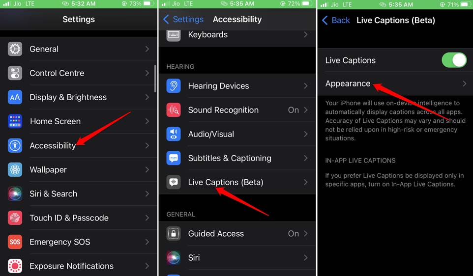 How to Use Live Captions in iOS 16? 5 set live caption appearance