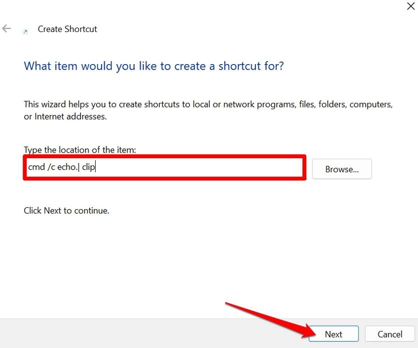 Top 6 Ways to Clear the Clipboard History in Windows 11 13 set location of shortcut item