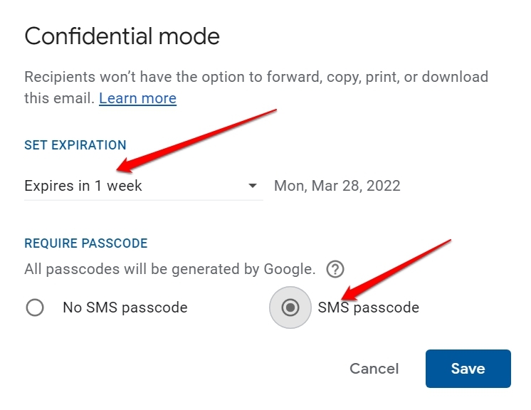 How to Send Confidential Email in Gmail? 4 set passcode and expiry date on email
