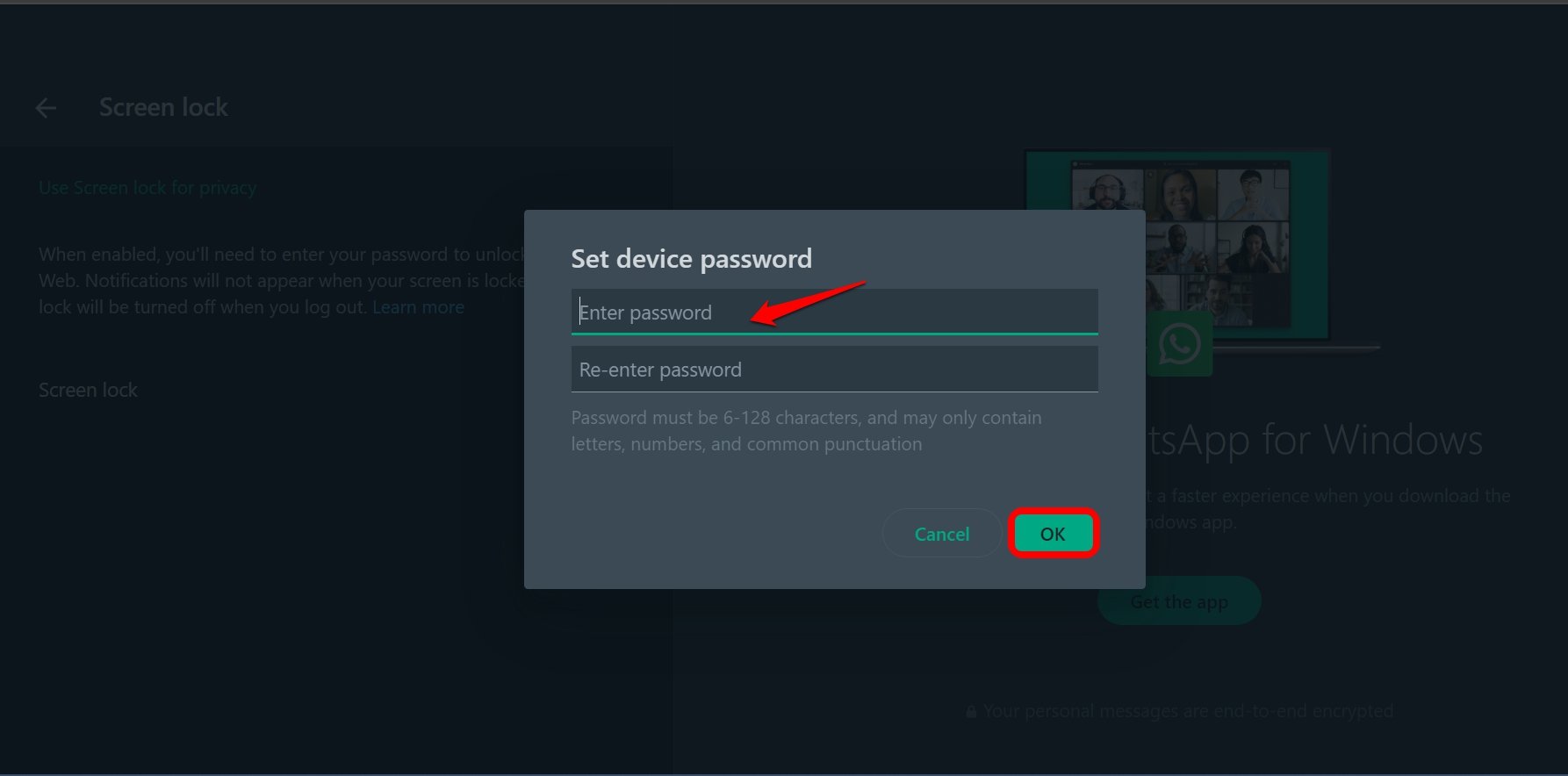 How to Secure WhatsApp Web With Password 6 set password for WhatsApp web